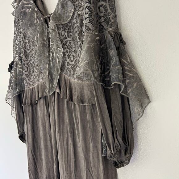 POL short Dress with Ethereal Sleeves Cottagecore whimsy fairy whimsigoth M - Picture 6 of 12